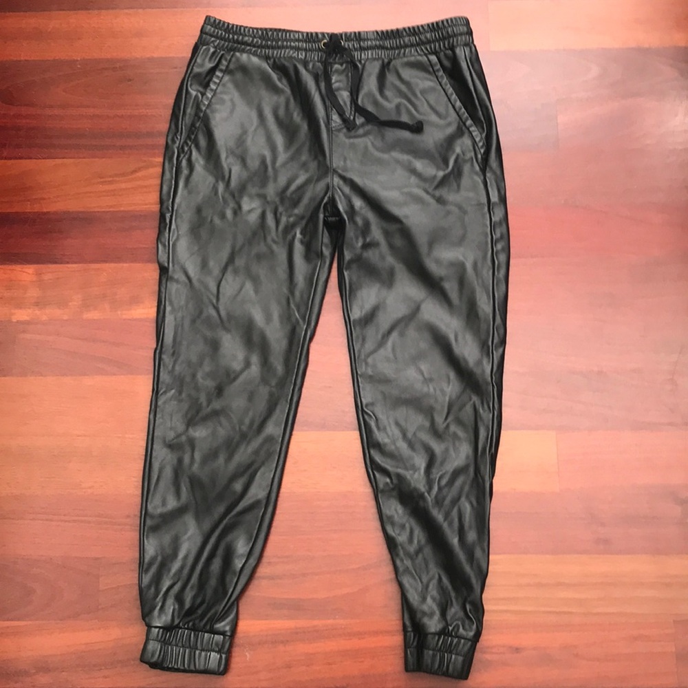 Silence + Noise faux leather joggers